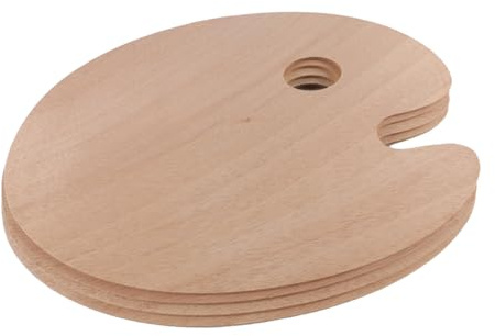 Nicear Juego De 4 Paletas De Pintura De Madera Paleta De Pintura Al Óleo Paleta De Pintura De Madera De Forma Ovalada Con Agujero Para El Pulgar Para Pintura Artística DIY