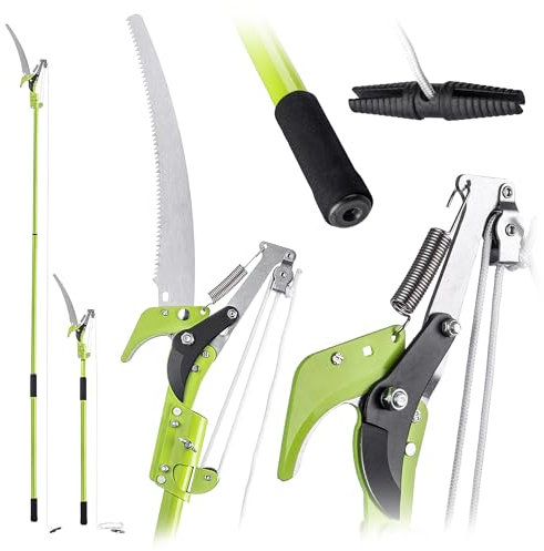 KADAX 2-in-1 Astsäge mit integrierter Astschere, Baumsäge mit Teleskopstiel 142-287 cm, Teleskop Gartensäge mit Baumschere, Teleskopsäge mit Gartenschere