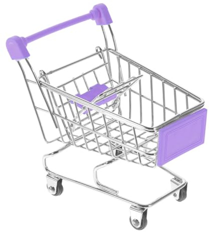BESPORTBLE Mini Carrito De Compras Pequeño De Metal para Niños Carrito De Compras De Juguete Organizador De Juguetes Diseño Duradero y Realista Decoración De Escritorio Adecuado Color