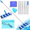 Aspirateur Piscine Manuel,Balai Aspirateur Piscine,Kit Nettoyage Piscine,2.1M Manche Telescopique Piscine(Type épais),Raccord en Métal Amélioré et Poils Latéraux,Brosse D'aspiration pour Piscine
