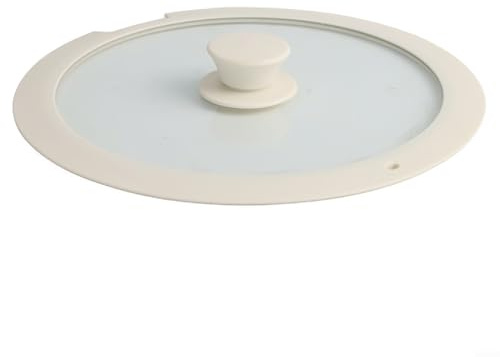 ZWEquipint Silikon-Glas-Topfdeckel, Küchen-Kochgeschirr-Abdeckung, mit Dampfauslass, hitzebeständiger Griff für Pfannen und Töpfe (B 20 cm)