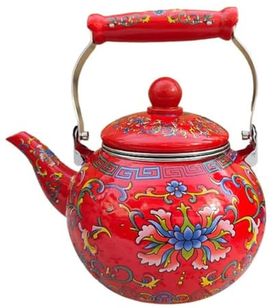 Bouilloire sifflante, théière de cuisinière, Bouilloire à thé Vintage, théière émaillée Florale, marmite à Eau Chaude, cafetière à Bec verseur avec poignée. Bouilloire à thé