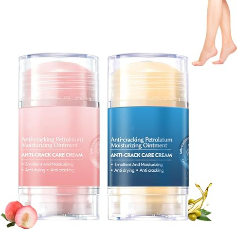 Cracked Skin Repair Cream,2 Pack Dry Cracked Skin Cream for Hands & Feet,C-racked Heel Repair C-ream Moisturizing Anti‑Crack Balm with Natural Scent,for Rough Skin,Elbows,Knees,Toes