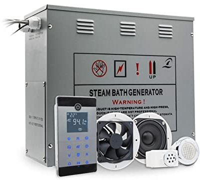 NGBFF Generatore di Vapore, 6kw. Bagno a Vapore Doccia Bluetooth Radio Generatore di Sauna LCD. Display Touch Screen for Bagno Turco 5-8 Metro cubico(VS-C060-6KW-HP)