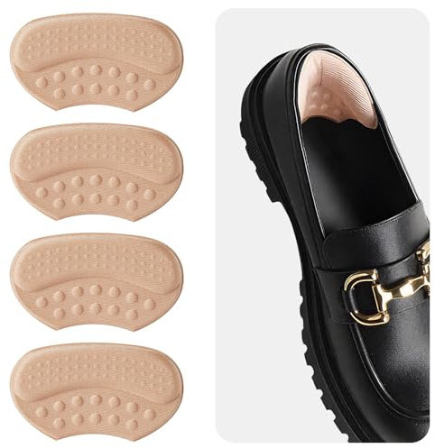 HAISHANG 4 Pezzi Cuscinetti Tallone, 6mm Inserti per Scarpe Troppo Grandi con Imbottitura in Spugna e Gel Antiscivolo, Riduzione di Attrito, Proteggi Tallone per Scarpe Uomo Donna
