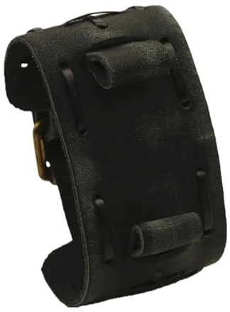 20mm Echtes Leder Handgenähtes Uhrenarmband mit Vintage Punk Dornschließe für Damen und Herren