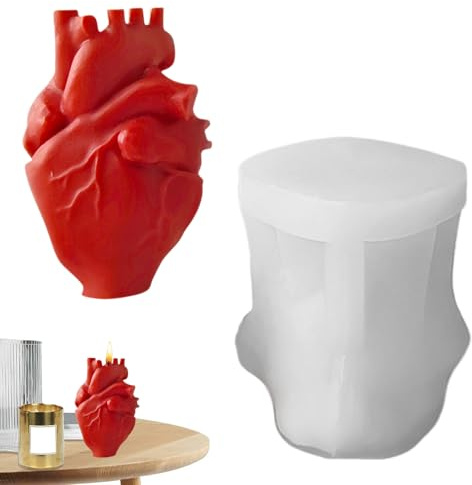 Stampo Per Cioccolato A Forma Di Cuore Umano 3D | Stampo Anatomico Realistico Per Candele A Cuore Umano 3D,Pratico Per Creazioni Con Sformo Facile Per Decorazioni Cupcake Cioccolato Sapone Argilla