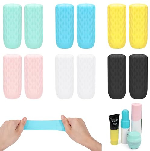 Songella Manicotti Da Viaggio in Silicone Accessori Per Contenitore Borraccia Riutilizzabile 12 Pezzi Shampoo
