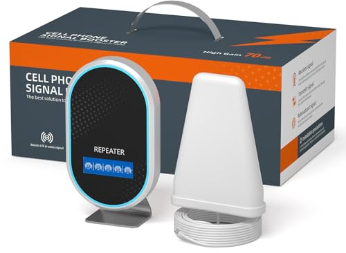 Amplificador Señal Movil para casa hasta 250㎡, 2025 Antena integrada de Nuevo diseño y Unidad Principal 2 en 1, Pantalla LCD HD, repetidor de señal móvil 5G LTE 4G para Vodafone,Orange,Simiyo,Yoigo