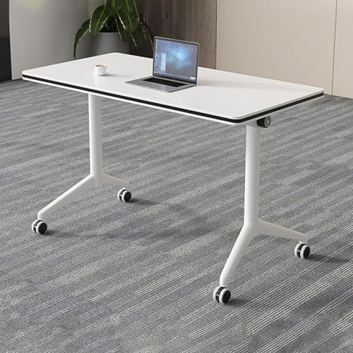 Klappbarer Konferenztisch, tragbarer, Faltbarer Büro- und Besprechungstisch mit leisen Rollen und wasserfester Tischplatte für Klassenzimmer, leicht zu verstauen und mobil