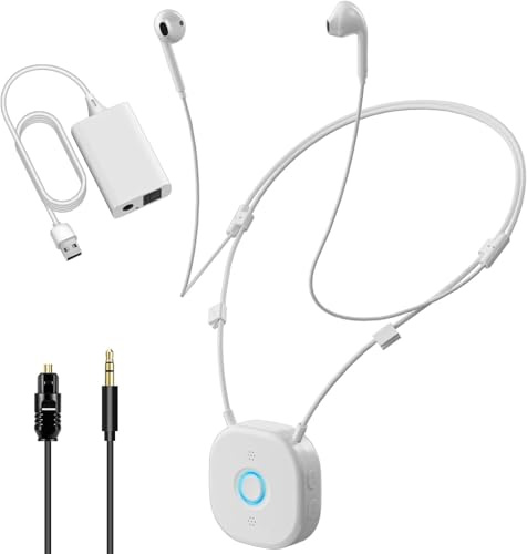 Holdsound HSD100 TV Kopfhörer Kabellos Senioren, Funkkopfhörer Kabellos für TV mit USB-Sender, Nackenbügel-Design, Verbesserte Lautstärke, Keine Audioverzögerung, Plug-and-Play, 15 Stunden, Schwarz