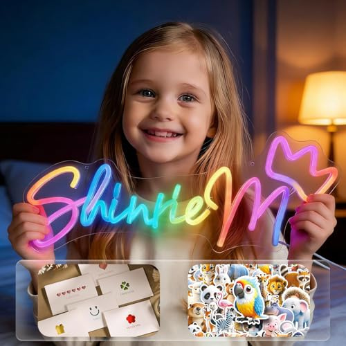 Individuelles Neonschild, App-Steuerung, RGB-Regenbogen-Farbwechsel, ideal für Hochzeiten, Bars, Salons, Beauty-Unternehmen. Personalisiertes, beleuchtetes Namensschild als Geschenk oder Dekoration