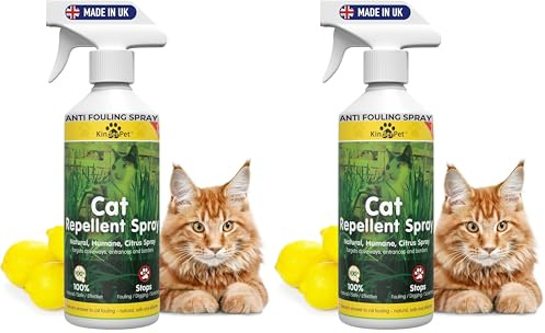 KinderPet® Cat Repellent Spray Big Value 1L Stop Cats Anti Fouling Natural Humane Citrus Spray Cat Deterrent Stops Fouling Digging Pooping Peeing Urinating Scratching (Pack of 2)