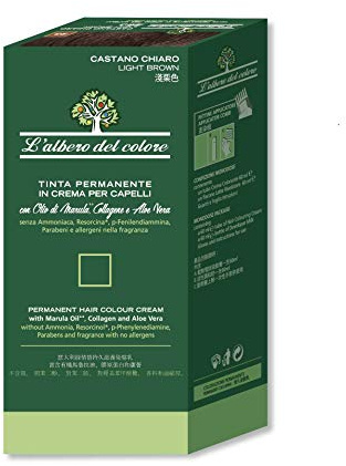 NATURLAB - L'albero del Colore TINTA IN CREMA Permanente CASTANO MEDIO N.21 con Estratti Vegetali SENZA AMMONIACA-RESORCINA