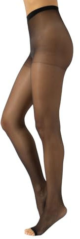 CALZITALY Toeless Pantyhose, Sheer Tights, Open Toe stockings with Cooling Effect (Small, Black)