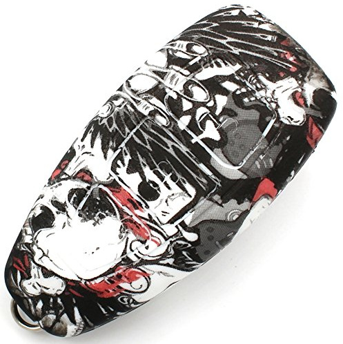 Schlüssel Hülle FD für 3 Tasten Auto Schlüssel Silikon Cover (Totenkopf)