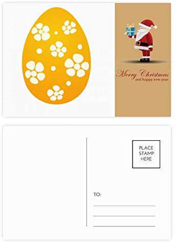 Ostern Religion Festival gelbes Ei Design Weihnachtsmann Postkarten-Set Dankeskarten, 20 Stück
