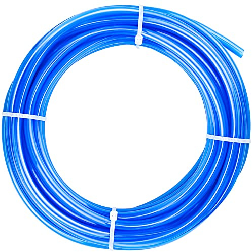 ERGAOBOY Tuyau à air en polyuréthane PU, 10M Tuyau à air en polyuréthane PU bleu 6 mm OD x 4 mm ID avec raccords