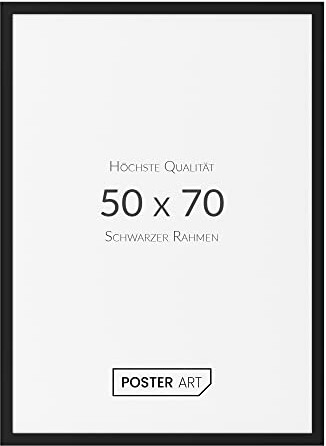 POSTER ART Bilderrahmen 50x70 cm Schwarz - Bilderrahmen zum Aufhängen aus MDF und Acrylglas - California Wand Rahmen Moderner Fotorahmen