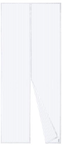 Apalus Cortina Mosquitera Magnética para Puertas. Malla 75x210 cm, Blanca | Cierre magnético automático, instalación sin taladrar, antiinsectos, deja pasar el aire, ideal para patios y terrazas