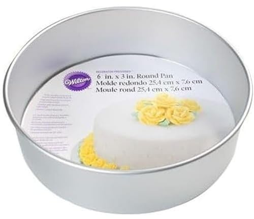 Wilton Decorator Preferred Deep Round Cake Pan 6 x 3 Inch | Deep Cake Tin, Extra-Thick Aluminum, Perfect for Layer Cakes or Multi-Tiered Sponge Cakes