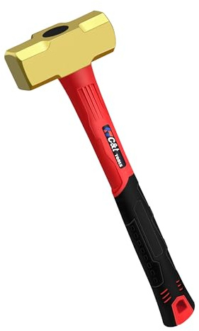 C&T 3lb Brass Sledge Hammer,Non-Sparking,Comfortable Fiberglass Handle,3-Pounds,Non-Magnetic,Corrosion Resistant