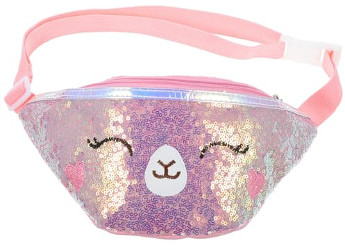 VALICLUD Katze Umhängetasche Mädchen Geldbörsen Für Kinder 9-10 Gürteltasche Für Mädchen Im Alter Von 8-12 Jahren Bauchtasche Für Kindertaschen Für Pu Kleinkind Pailletten