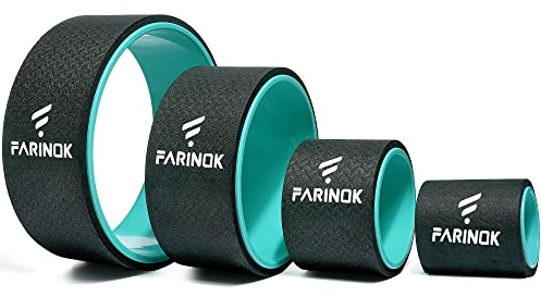 Yoga Wheel Back Stretcher, Set of 3+1 Body Roller, Upgraded 10MM Thick Foam Padding Back Wheel for Pain Relief & Stretching, Targeted Muscle Roller for Deep Tissue Massage