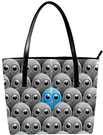 Schultertasche, leicht, lässig, Schultasche, Lehrertasche, Handtasche, Geldbörse, niedlich, lustig, sozial, blauer Vogel, Mehrfarbig
