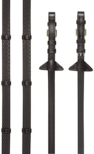 LeMieux Weiche Gummizügel mit Stopper, Braun / Messing