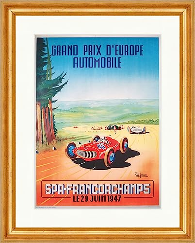 Biller Antik Grand Prix D Europe Spa Francorchamps 1947 Course Plakatwelt 034 Encadré