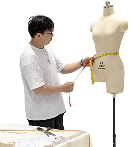HWFF Weibliche Schaufensterpuppe Schneiderpuppen zum Nähen von Kleidung, Frau Schneider Schneiderpuppe Plus Größe Mannequin Torso Ständer auf Rädern (Color : White, Size : XL) Interesting