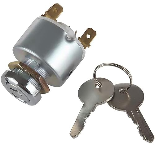 Greluma 1 pezzo Blocchetto di accensione per auto,interruttore di accensione dell'interruttore di avviamento del motore universale da 12 V,di accensione/spegnimento a 3 posizioni con 2 chiavi