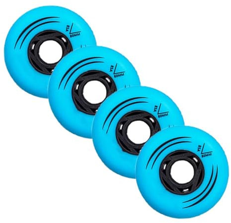 Rollschuh Rollen Rollschuhe Räder für Außen Innen 85A Inline Skate Räder 72 mm/76 mm/80 mm Ersatz Skate Flachblumen Räder blau 72 mm