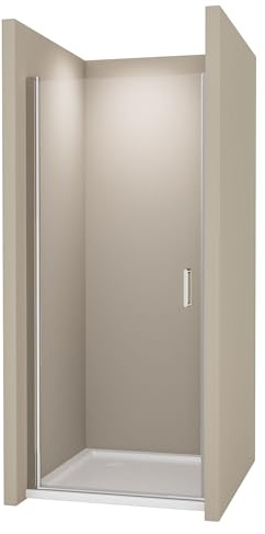 EMKE Duschtür 80x195 cm Duschabtrennung Nischentür Schwingtür Dusche Duschtüren 6mm Sicherheitsglas Duschkabine Duschwand Pendeltür Nische