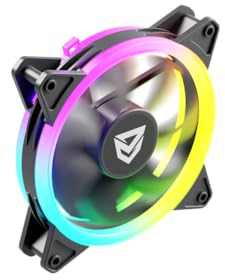 Nfortec DRACO X 140mm A-RGB Fan Black, Ventilatore supplementare Nero per PC Illuminazione RGB Personalizzabile, Max 1300 RPM, Cuscinetti idraulici, 12V 0,26A +-20%,4 viti installazione