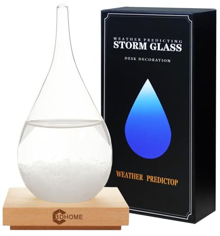 3DHOME Storm Glass Water Drop Shaped Crystal Ball Décoration de Noël Tempête Météo Précédent Station météo Mode Creative Bureau et Décoration de la Maison (XX-L)