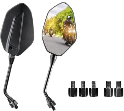 Lenkerspiegel Motorrad Motorradspiegel geprüfter Seitenspiegel M10 M8 Universal-Rückspiegel Für Z800 900 Für MT07 MT0709 Teil Motorrad Seitenspiegel(Without MirrorHolder)
