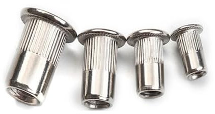 Hyuwdai M3 M4 M5 M6 M8 M10 M12 304 Edelstahl Nietmuttern Nietmuttern Gerändelte Stahlkopfmutterneinsätze Flachkopf-Gewindeeinsatzmuttern(20PCS M4)
