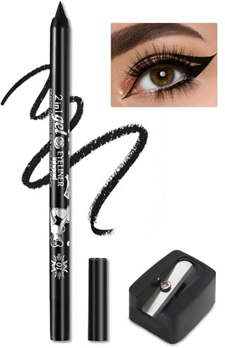 Jutqut Schwarz Gel Eyeliner Matte, Kajal Wasserfest,Cremiger Geschmeidiger
