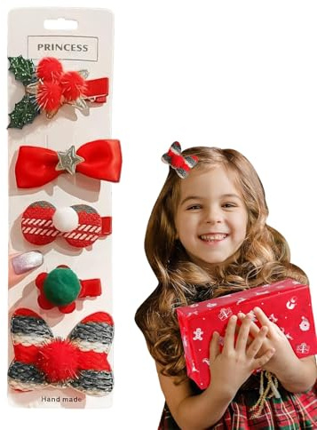 Ylnailky Weihnachten Haarspangen , Dekorative Haarnadeln für Haare, Festliche Urlaub Haarnadeln, 5 Stück Haarspangen für Mädchen Frauen, Urlaub Haarschmuck