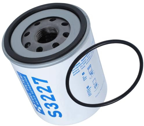 Kacepar Diesel-Kraftstofffilter-Wasserabscheider-Set, Dieselmotor-Kraftstofffilter, Wasserabscheider, Ersatz kompatibel mit 10 Mikron S3227, 490R-RAC-01
