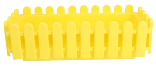 Happyyami Pots De Fleurs Rectangulaires Plastique pour Plantes Vertes Et Succulentes Jardinières avec Clôture Décorative Design Moderne pour Jardin Et Terrasse