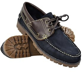 Zerimar Zapato Náutico de Piel para Hombre | Zapatos Náuticos Ligeros | Mocasines Cuero | Mocasines Piel Hombre | Color: Azul Marino A Talla 46