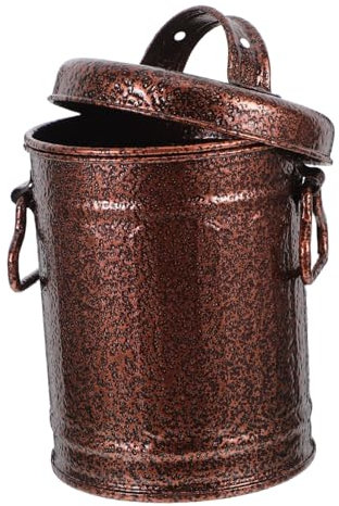 HYTROVE Retro Aschenbecher Mit Deckel Tragbarer Aschenhalter Aus Verzinktem Eisen Für Zuhause Büro Garten Und Terrasse Stilvoller Und Praktischer Aschenbehälter Für Innen Und