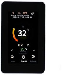 YQVEOT Termostato Inteligente Controlador de Temperatura de Calentamiento de Agua de Calentamiento de Piso eléctrico de termostato Inteligente WiFi CO2 Y Sensor de Humedad(Electric Heating B)