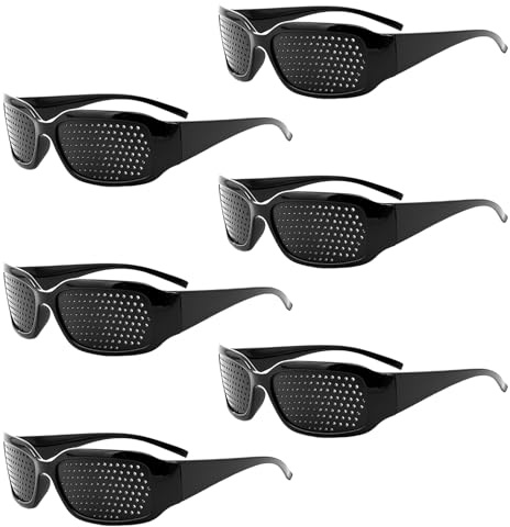 WPNCYK Pinhole Glasses, 6 Pcs Pinhole Glasses for Improving Vision, Nature Flow Correction Glasses, Pin Hole Spectacles, Anti-Fatigue Vision Relaxation Glasses for Home, Office, Reading
