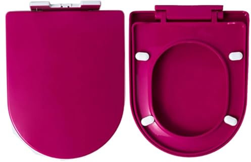 Sedile WC A Forma Di D, Tavoletta WC Colorato Con Chiusura Ammortizzata, Coperchio Water Copriwater Fisso Superiore A Sgancio Rapido, Coperchio Del Bagno Spessorato F