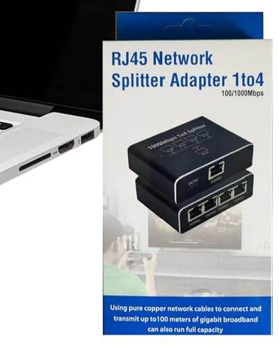 Distributore Ethernet - Switch Gigabit Metal - Splitter per computer | Caso robusto | Stabile ad alta velocità | Installazione Plug and Play | Network Network Compatibile e Ufficio