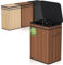 Mihoho Grande poubelle de 80 litres avec couvercle, corbeille à déchets en bambou, poubelle d'extérieur pour la maison, le bureau, la salle de bain, la cuisine 40X30X60 CM (Brun)